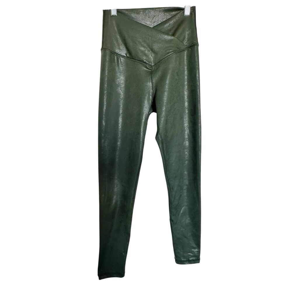 OFFLINE Aerie High Waisted Crossover Legging Green Faux Leather Women's Small